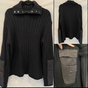 RARE French Connection Chunky knit Cargo Pockets L